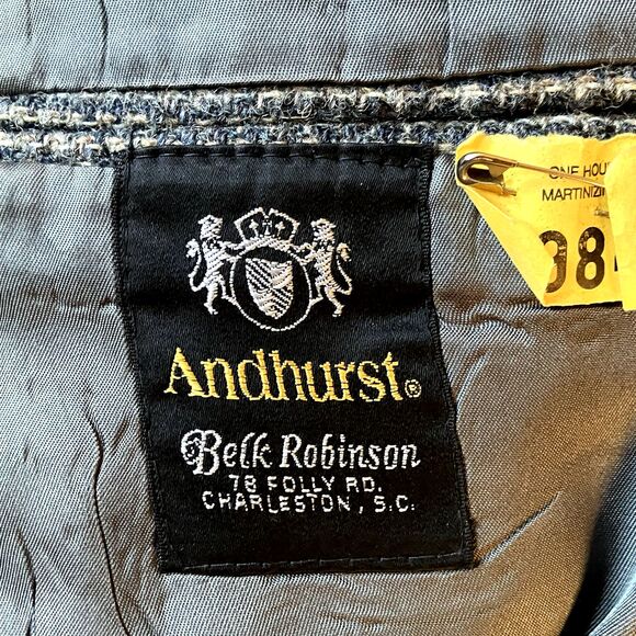 Harris Tweed Vintage Sport Coat Andhurst Gray Check Fleck Scottish Wool 38 40 - Picture 4 of 15